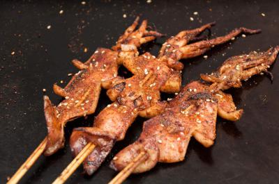 鐵板魷魚技術 街頭鐵板燒烤制作